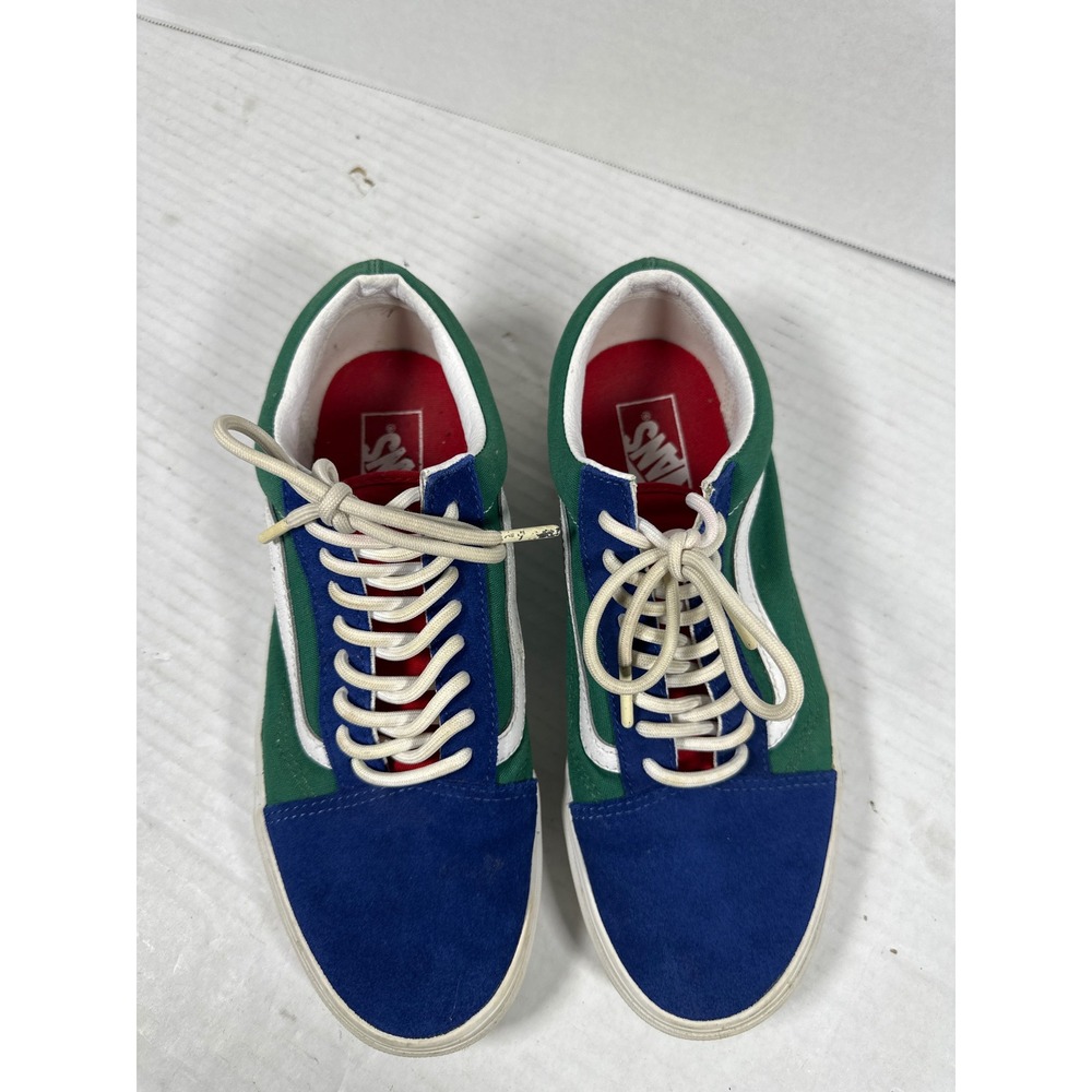 Vans Old Skool Yacht Club Blue Green Yellow Red Colorblock Skate Shoes Sneakers - Picture 3 of 12